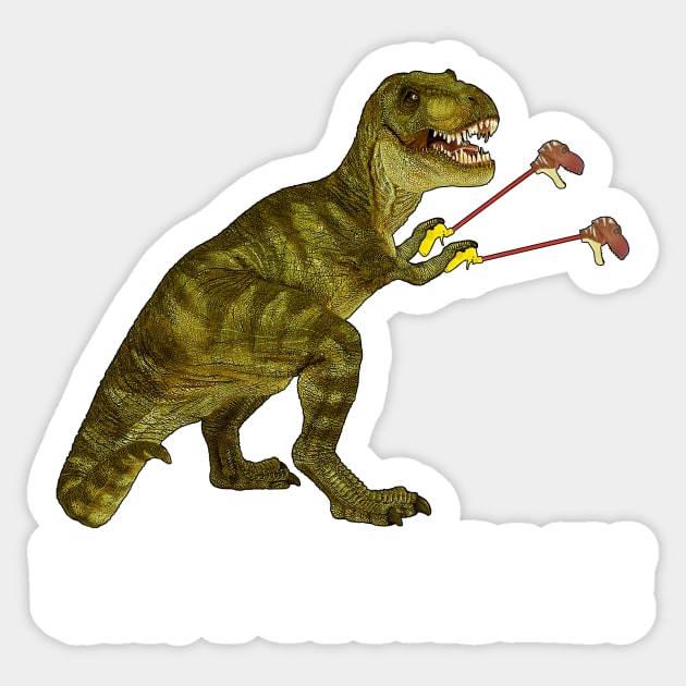 Tyrannosaurus Rex with Grabbers is UnStoppable 2 Sticker by SirLeeTees